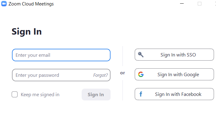sign in to zoom