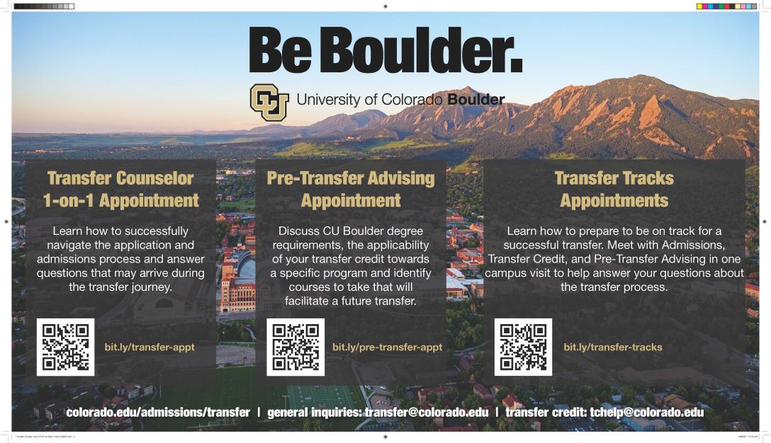 CU Boulder Transfer Track Information