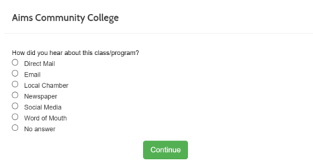 Screenshot Continuing Education How You Heard About Us