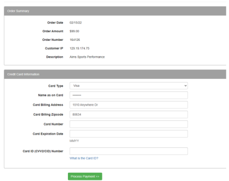 Screenshot of Continuing Education Process Payment