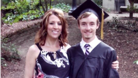 Donnie with his mother at graduation