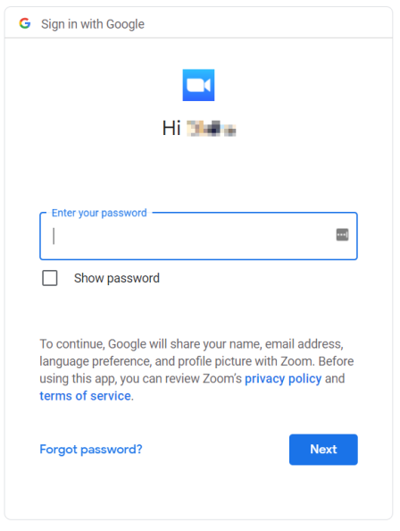 enter Aims password